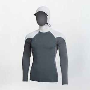 O'NEILL MENS THIN SKINS NEO LS HOODED RASH VEST - GRAPHITE
