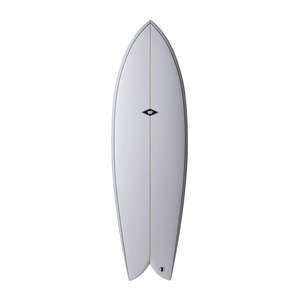 Twin Fin: NSP DOUBLE VISION 6'2" ELEMENTS FUTURES 42.8L - BLUE POWDER