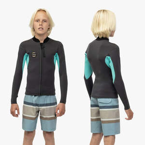 VISSLA BOYS SOLID SETS 2MM LONG SLEEVE JACKET - PHANTOM