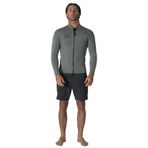 VISSLA MENS SOLID SETS 2MM FZ JACKET - MOSS