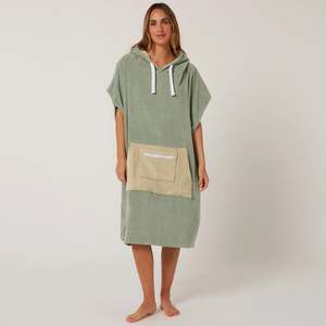 Full Price Bold Accessories: O&E DAYDREAM HOODED PONCHO - SAGE