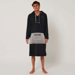 Full Price Bold Accessories: O&E SURF ESSENTIAL L/S PONCHO - DULL BLACK