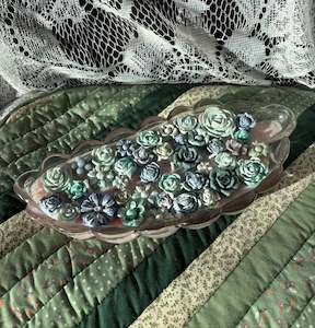 Glass feather candle