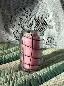 Glass Candles: Scented striped glass candle