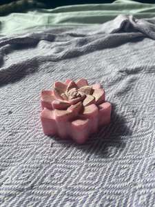 Succulent Candles: Pink succulent candle