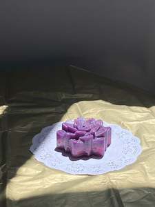 Succulent Candles: Purple succulent candle