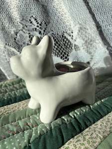Scented ceramic puppy candle