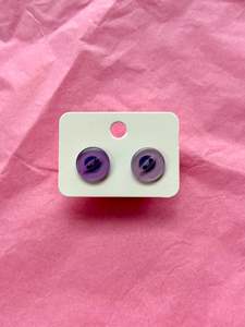 Earrings: Button stud earrings | Purple