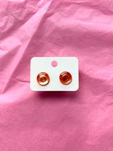 Earrings: Button stud earrings | Orange