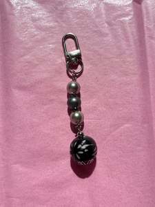 Keychains Bag Charms: Mini clip keychain | Grey