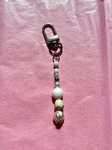 Keychains Bag Charms: Mini clip keychain | White