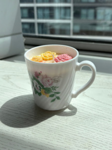 Upcycled teacup candle