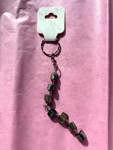 Grey beaded keychain | Small