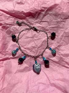 Blue Periwinkle Upcycled Charm Bracelet