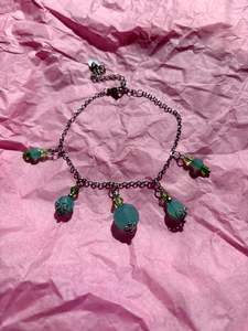 Jewellery: Turquoise Brunnera Upcycled Charm Bracelet