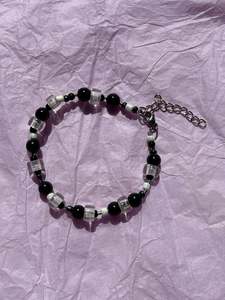 Jewellery: Black Lily Upcycled Beaded Bracelet