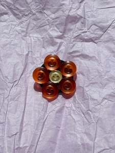 Orange Flower Upcycled Button Pin Badge