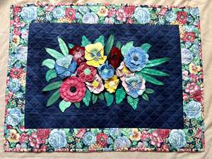 “3D Flower Bouquet” Handmade Quilt Wall Hanging