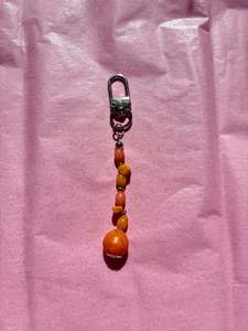 Keychains Bag Charms: Mini Clip Upcycled Keychain | Orange