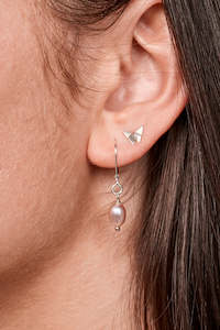 Pearl Drop Earrings - Silver