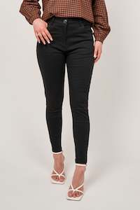 On Sale: Black Skinny Fit Cotton Pants