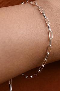 Silver Paper Clip Bracelet