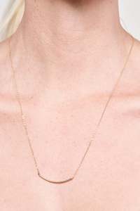 Gold Filled: Textured Curved Bar Necklace