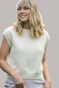 All: Alpaca Crew Neck Vest - Natural