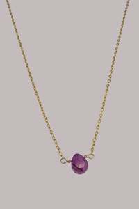 Pink Sapphire Necklace - Gold