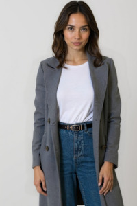 Tie-Belt Wool Long Coat