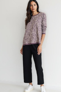 Cotton Jacquard Sweater - Mauve