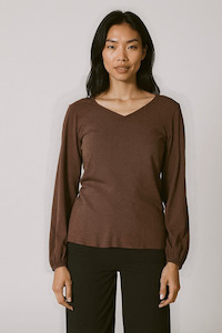 Tops Shirts: Bishop Blouse - Redwood