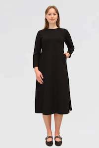 Midi Shift Dress - Black