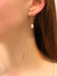 Gold Filled: Serenity Pearl Dangle Earrings