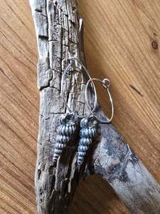 Earrings: Shell Hoop Earrings - Sterlings Silver