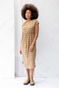 Artisan Handwoven Cotton: Remmy Dress | Earth Check