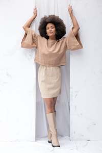 Stockroom Sale: Ensemble Skirt | Brown Gingham (XS only)