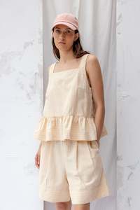 Artisan Handwoven Cotton: Bond Top | Natural Stripe