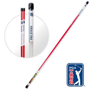 Training Aids Accessories: *New* PGA Tour Alignment Pro Sticks 2 Pack / Red
