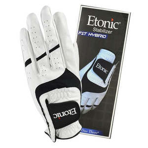 Golf Gloves: Etonic Stabilizer F1T HYBRID White Gloves for LEFT HANDED PLAYER MEDIUM