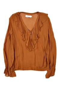 Color Orange: Magali Pascal - Lace Up Front Top