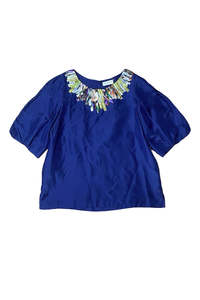 Size 40: Dries Van Noten - Silk Short Sleeve Top