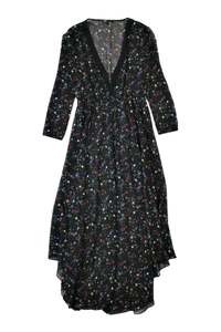 Size 2: Maje - Chiffon Peace Print Dress