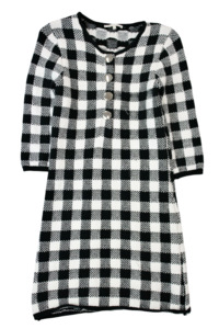 Size 2: Maje - Knitted Checkerboard Dress