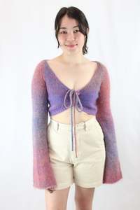 Color Purple: Stolen Girlfriends Club - Gradient Knit Crop Top