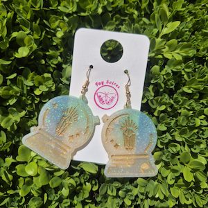 Products: Pastel blue & white crystal ball earrings The Craft Marketplace