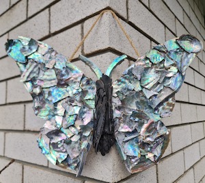 Products: Handcrafted Paua Shell Butterfly Wall Art - 24cm x 39.5cm The Craft Marketplace