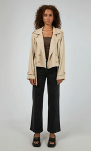 ALL ABOUT EVE - Toledo linen blend crop trench! 12