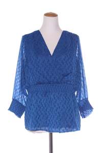 CAPTURE (BN) Cobalt tufted detail faux wrap top! 14