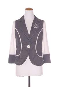 L'OFFICIAL - Pinstripe panel rosette detail jacket/shirt! 12